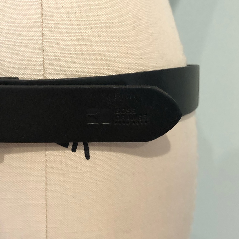 NWT Hugo Boss Orange Gunmetal Baroque Buckle belt - Picture 3 of 10